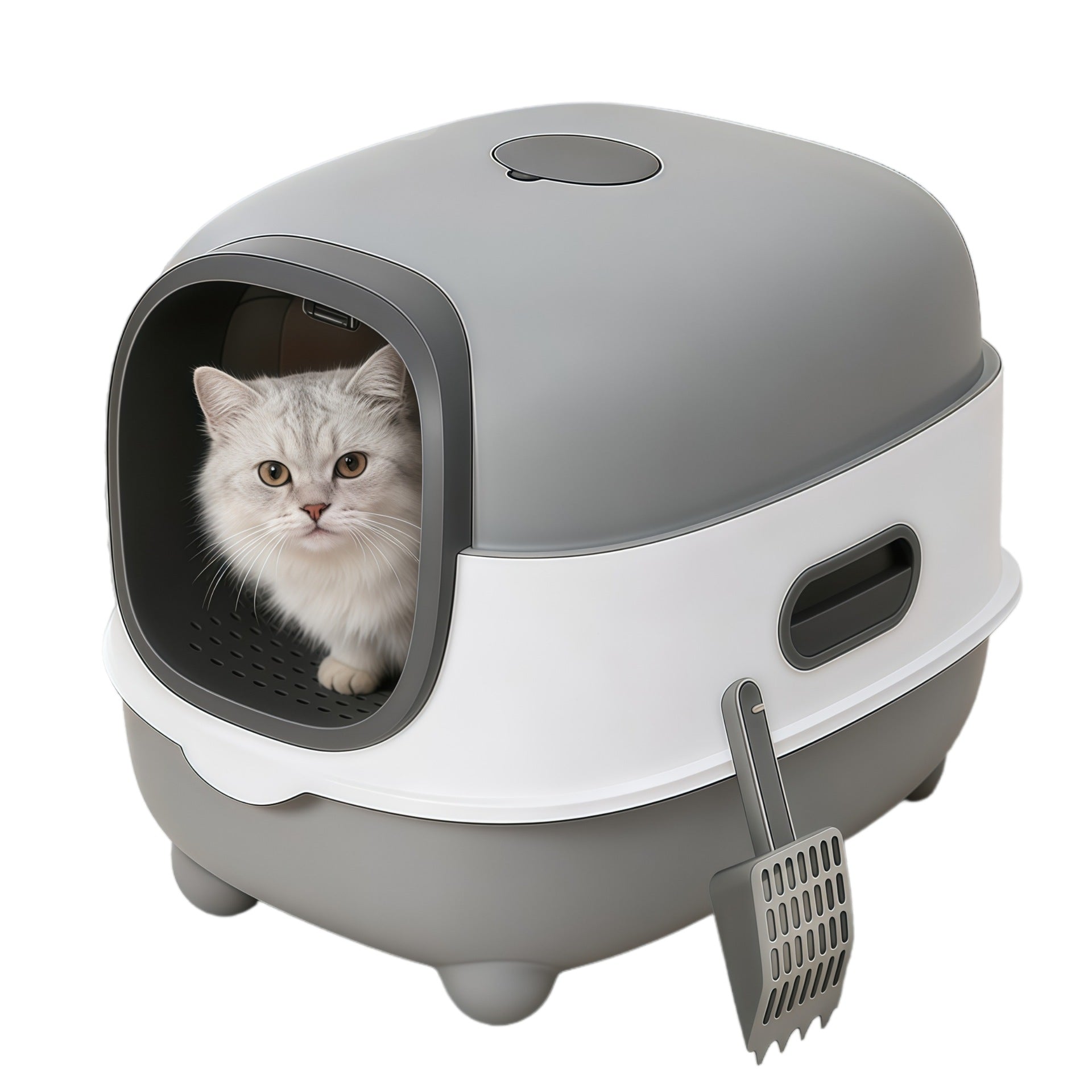 Enclosed Cat Litter Box with UV Sterilization and Odor Control