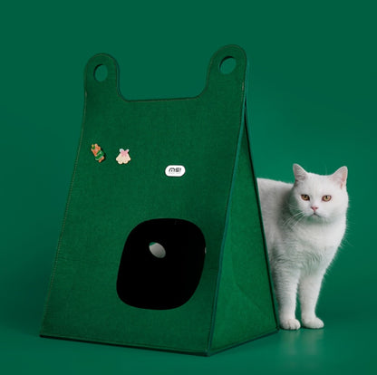 622f5becd9296ce7a728f01fb2977082Enclosed Warm All-weather Cat HouseMaterial felt corrugated paper