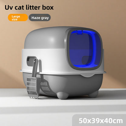 Enclosed Cat Litter Box with UV Sterilization and Odor Control