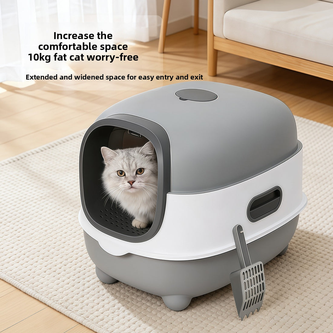 Enclosed Cat Litter Box with UV Sterilization and Odor Control