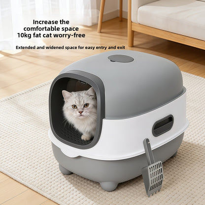 Enclosed Cat Litter Box with UV Sterilization and Odor Control