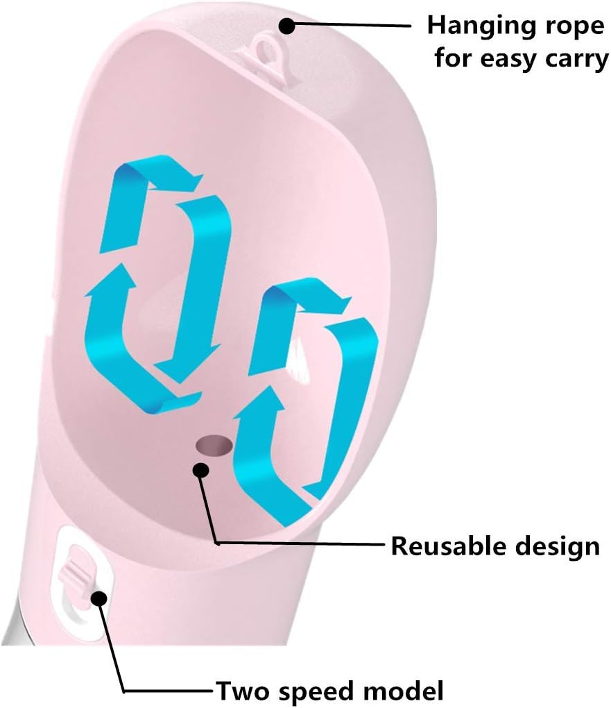 Portable Dog Water Bottle - Leak Proof Dog Water Dispenser with Bowl &amp; Food Container, Dishwasher Safe Food Grade Plastic for Pet Puppy Outdoor Walking Hiking Travel Pink
