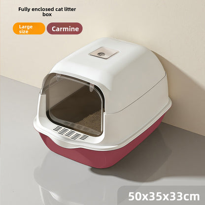 Enclosed Cat Litter Box with UV Sterilization and Odor Control