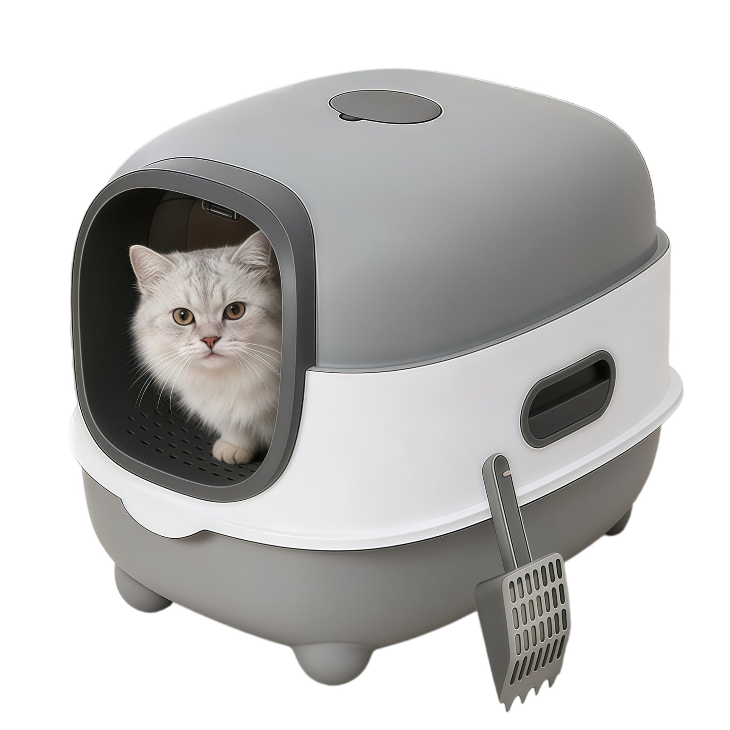 Enclosed Cat Litter Box with UV Sterilization and Odor Control