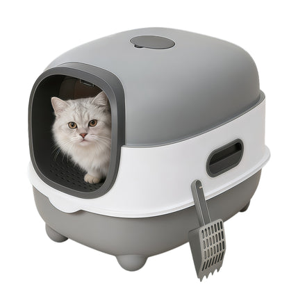 Enclosed Cat Litter Box with UV Sterilization and Odor Control