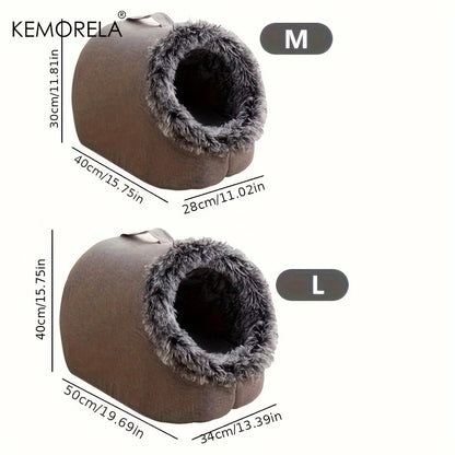 Cat Bed Comfortable Pet Sleeping Bed, Portable Cat Bed Warm and Thickened Pet Bed with Handle Portable Cat Bed