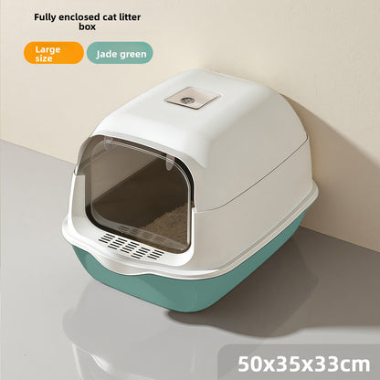 Enclosed Cat Litter Box with UV Sterilization and Odor Control