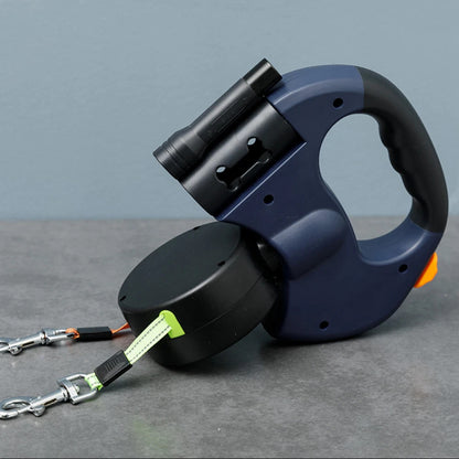 Retractable Reflective Dual Pet Leash Lead 360Swivel Double Dog Walking Leash US